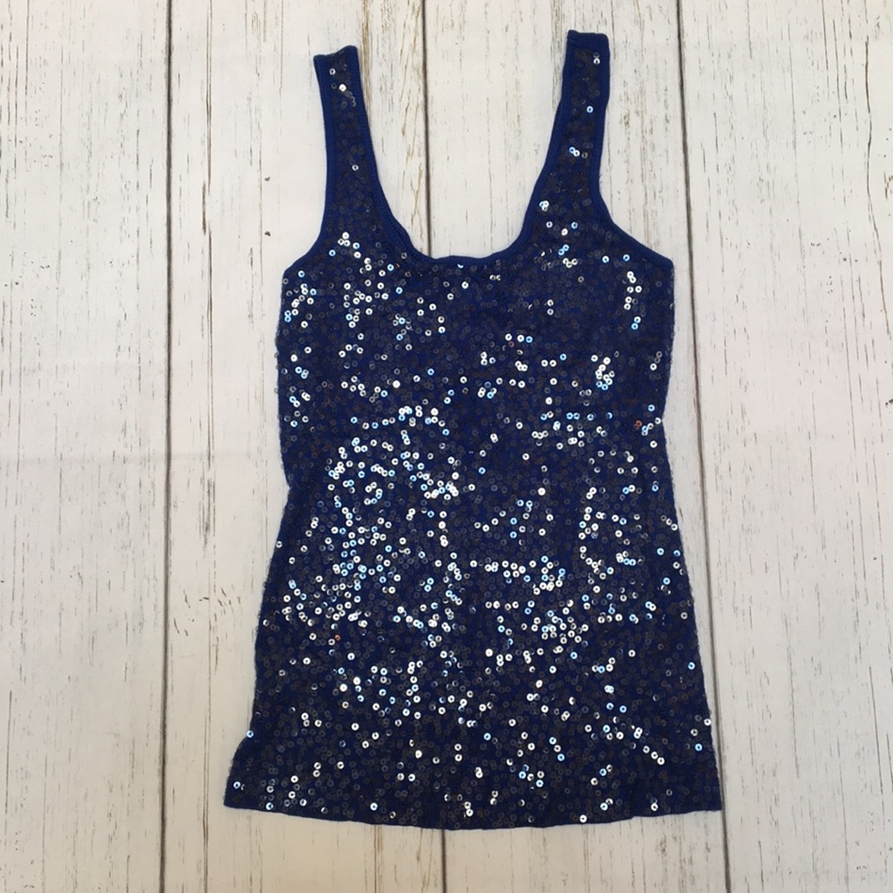 Express royal blue shimmer tank